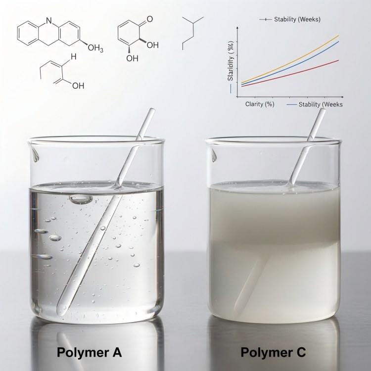 Comparison of gel clarity and stability using different polymers