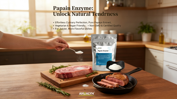 Commercial kitchen using papain for bulk meat tenderizing