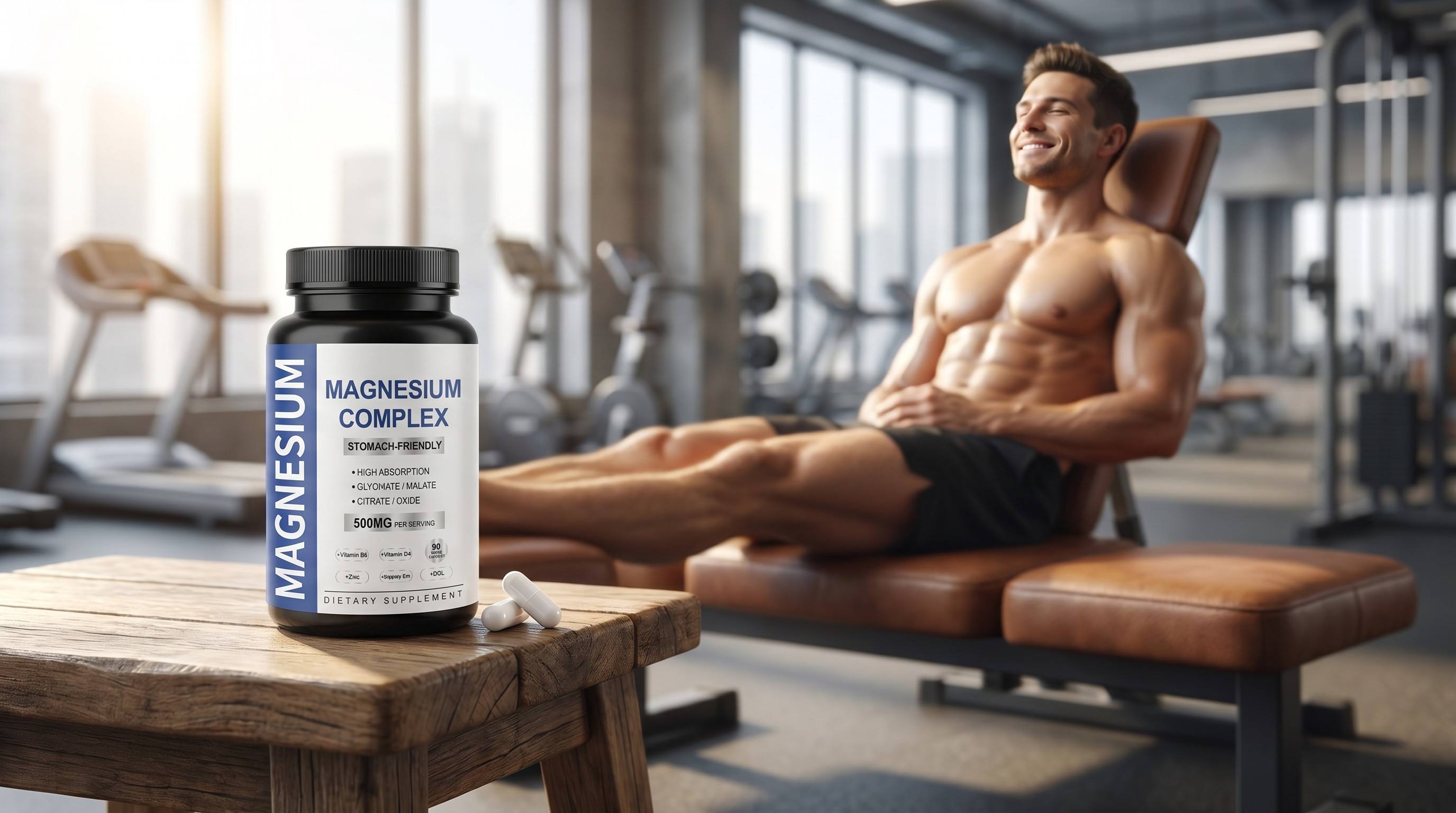 Athletes integrating magnesium capsules into post-workout recovery routines for muscle relaxation