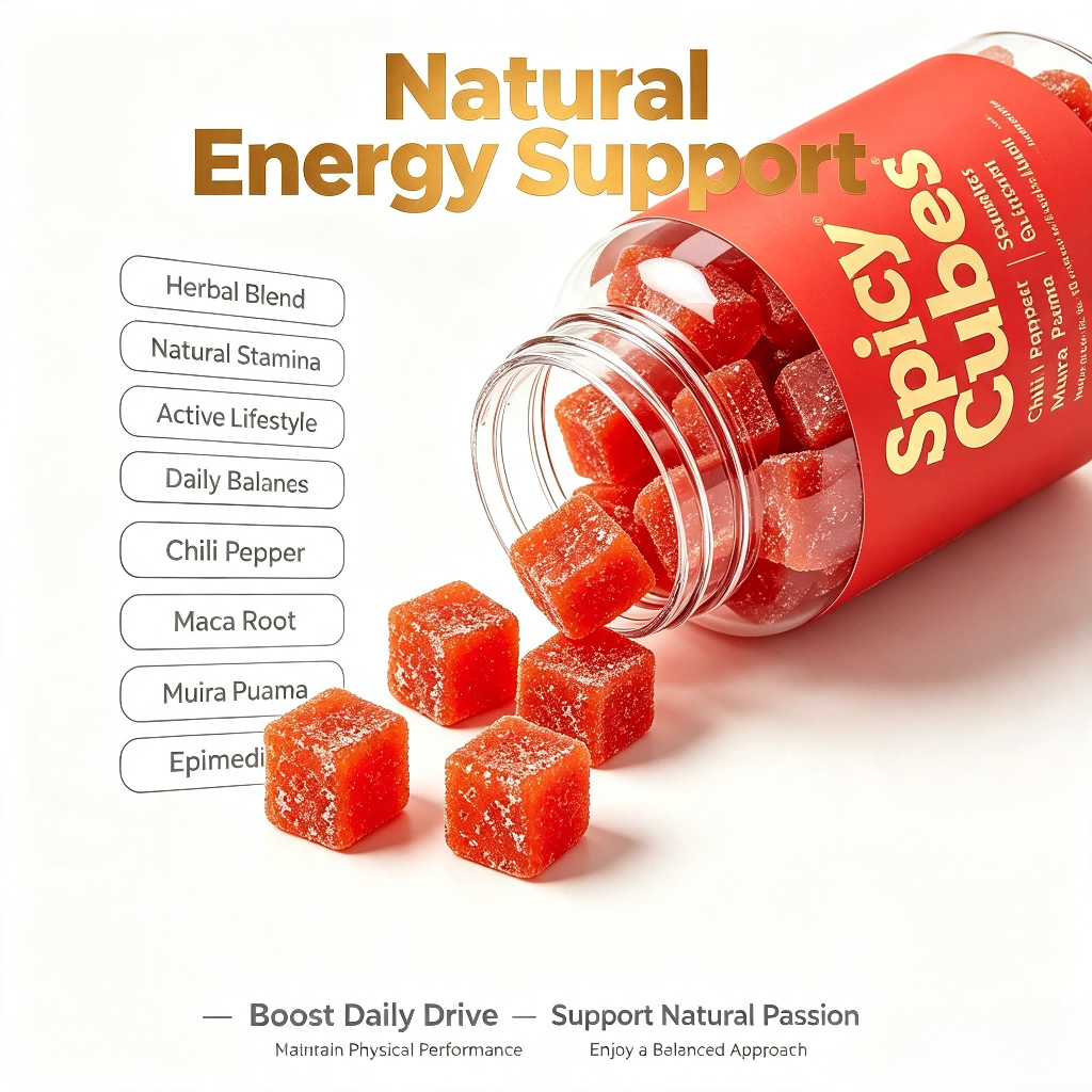 Spicy Cubes Hot Peach Gummies