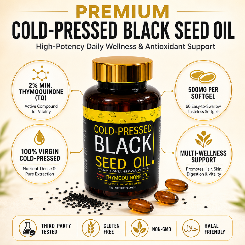 Cold-Pressed Black Seed Oil 500mg